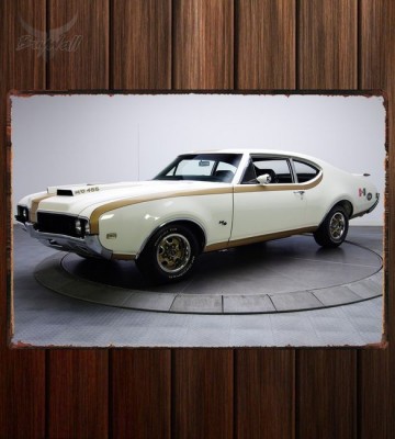 Металлическая табличка Oldsmobile 442 Hurst Olds Holiday Coupe (4487) 490